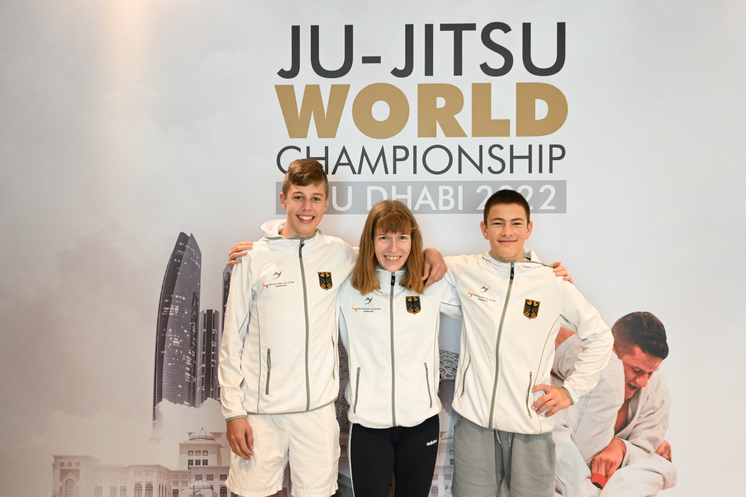 Wettkämpfer des JC Erbach bei der WM 2022 in Abu Dhabi